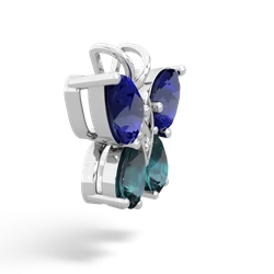 Lab Sapphire Butterfly 14K White Gold pendant P2215