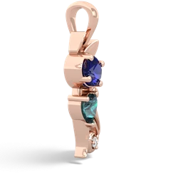 Lab Sapphire Kitten 14K Rose Gold pendant P5780