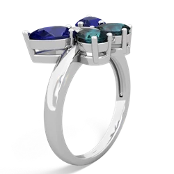 Lab Sapphire Butterfly 14K White Gold ring R2215