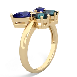 Lab Sapphire Butterfly 14K Yellow Gold ring R2215