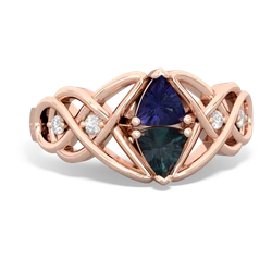 Lab Sapphire Keepsake Celtic Knot 14K Rose Gold ring R5300