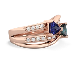 Lab Sapphire Bowtie 14K Rose Gold ring R2360