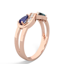 Lab Sapphire Diamond Infinity 14K Rose Gold ring R5390