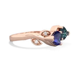 Lab Sapphire Floral Elegance 14K Rose Gold ring R5790