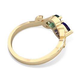 Lab Sapphire Floral Elegance 14K Yellow Gold ring R5790