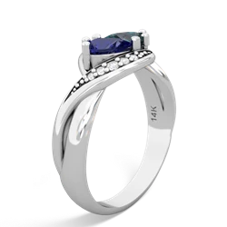 Lab Sapphire Summer Winds 14K White Gold ring R5342