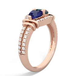 Lab Sapphire Art-Deco Keepsake 14K Rose Gold ring R5630