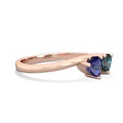 Lab Sapphire Sweethearts 14K Rose Gold ring R5260