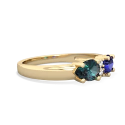 Lab Sapphire Pear Bowtie 14K Yellow Gold ring R0865