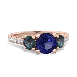 Lab Sapphire Pave Trellis 14K Rose Gold ring R5500