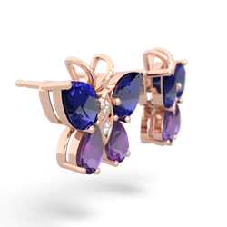 Lab Sapphire Butterfly 14K Rose Gold earrings E2215