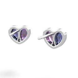 Lab Sapphire 'Our Heart' 14K White Gold earrings E5072