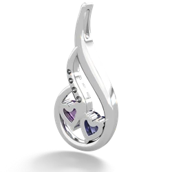 Lab Sapphire Keepsake Curves 14K White Gold pendant P5450