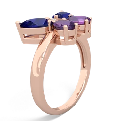 Lab Sapphire Butterfly 14K Rose Gold ring R2215