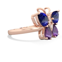 Lab Sapphire Butterfly 14K Rose Gold ring R2215