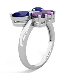 Lab Sapphire Butterfly 14K White Gold ring R2215