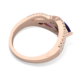 Lab Sapphire Diamond Rivers 14K Rose Gold ring R3070