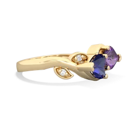 Lab Sapphire Floral Elegance 14K Yellow Gold ring R5790