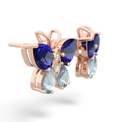 Lab Sapphire Butterfly 14K Rose Gold earrings E2215