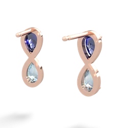 Lab Sapphire Infinity 14K Rose Gold earrings E5050