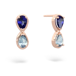 Lab Sapphire Infinity 14K Rose Gold earrings E5050