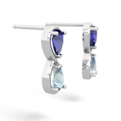 Lab Sapphire Infinity 14K White Gold earrings E5050