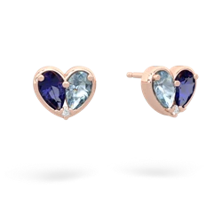 Lab Sapphire 'Our Heart' 14K Rose Gold earrings E5072