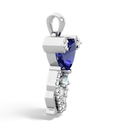 Lab Sapphire Puppy Love 14K White Gold pendant P5800