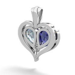 Lab Sapphire Two Become One 14K White Gold pendant P5330