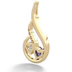 Lab Sapphire Keepsake Curves 14K Yellow Gold pendant P5450