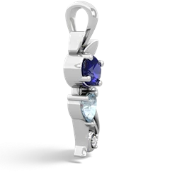 Lab Sapphire Kitten 14K White Gold pendant P5780