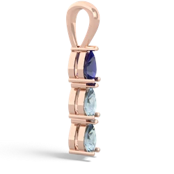 Lab Sapphire Dew Drops 14K Rose Gold pendant P2251