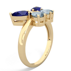 Lab Sapphire Butterfly 14K Yellow Gold ring R2215