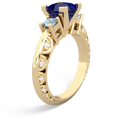 Lab Sapphire Eternal Embrace Engagement 14K Yellow Gold ring C2001