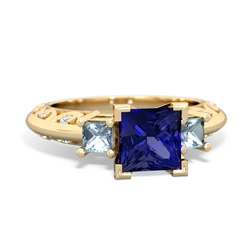 Lab Sapphire Eternal Embrace Engagement 14K Yellow Gold ring C2001