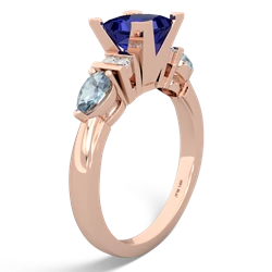 Lab Sapphire 6Mm Princess Eternal Embrace Engagement 14K Rose Gold ring C2002