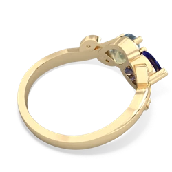 Lab Sapphire Floral Elegance 14K Yellow Gold ring R5790