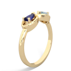 Lab Sapphire Infinity 14K Yellow Gold ring R5050