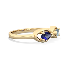 Lab Sapphire Infinity 14K Yellow Gold ring R5050