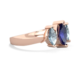 Lab Sapphire Three Peeks 14K Rose Gold ring R2433