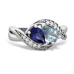 Lab Sapphire Summer Winds 14K White Gold ring R5342