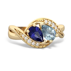 Lab Sapphire Summer Winds 14K Yellow Gold ring R5342