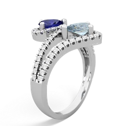 Lab Sapphire Diamond Dazzler 14K White Gold ring R3000