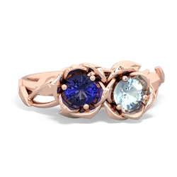 Lab Sapphire Rose Garden 14K Rose Gold ring R5510