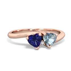 Lab Sapphire Sweethearts 14K Rose Gold ring R5260