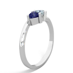 Lab Sapphire Sweethearts 14K White Gold ring R5260