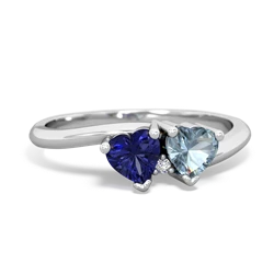 Lab Sapphire Sweethearts 14K White Gold ring R5260