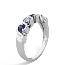 Lab Sapphire Anniversary Band 14K White Gold ring R2089