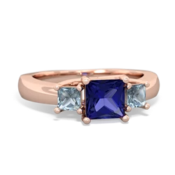 Lab Sapphire Three Stone Trellis 14K Rose Gold ring R4015