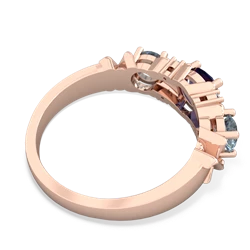 Lab Sapphire Hugs And Kisses 14K Rose Gold ring R5016